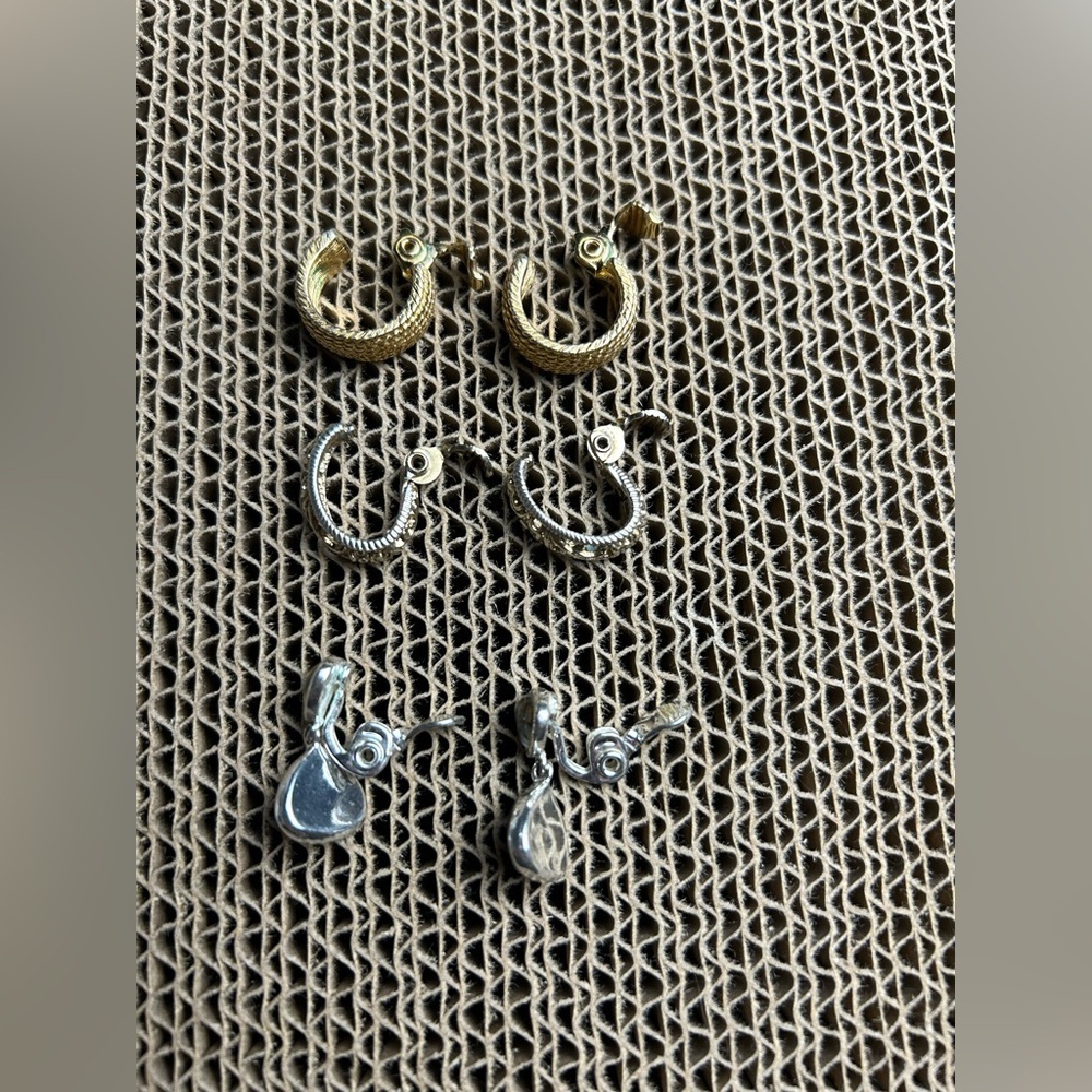 Monet Gold and Silver in color Earring Trio